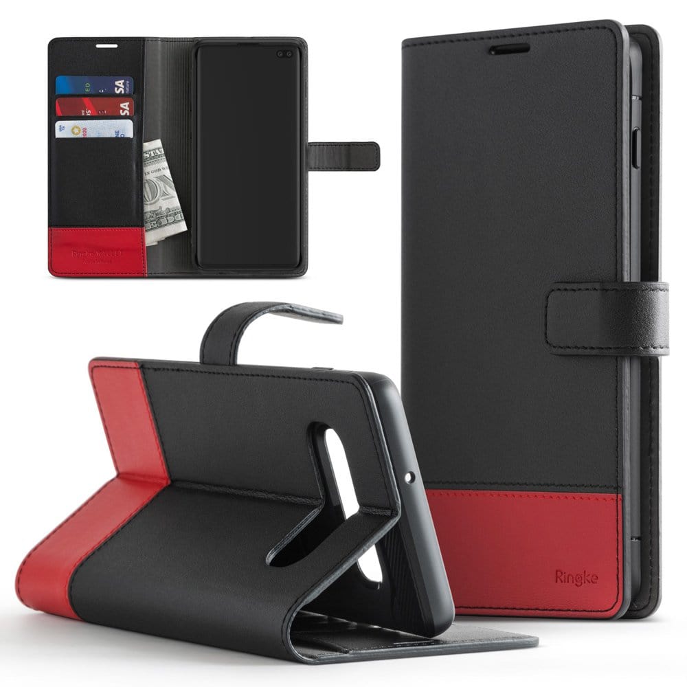 Samsung Galaxy S10 Wallet Case Leather Black Red By Ringke