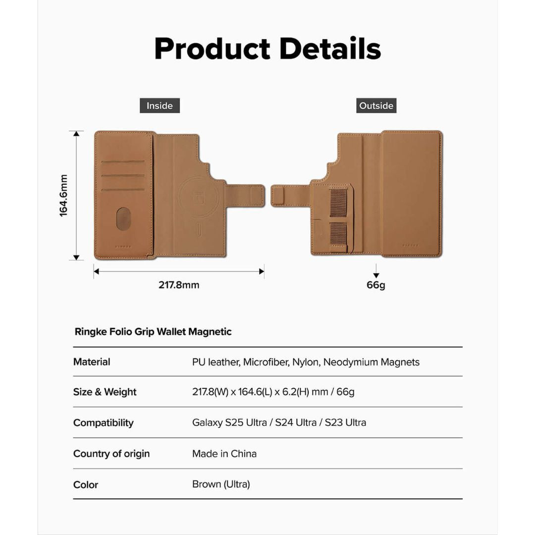 Product details in Image for Folio Case for S25 Ultra, S24 Ultra, S23 Ultra in Auckland, New Zealand. 