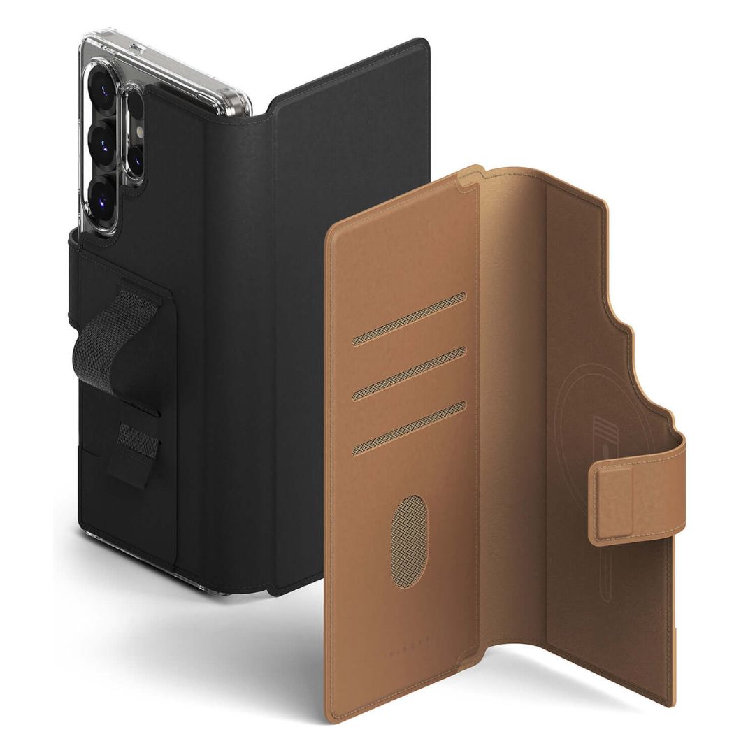 Black and Brown Folio Case for S25 Ultra, S24 Ultra, S23 Ultra in Auckland, New Zealand. 