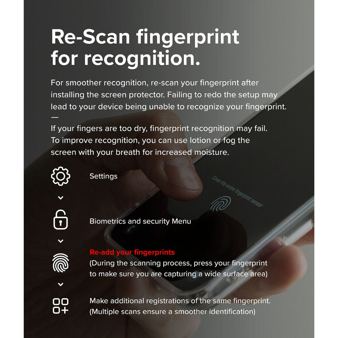 Rescan Finger Print After Installation for Glas Protector