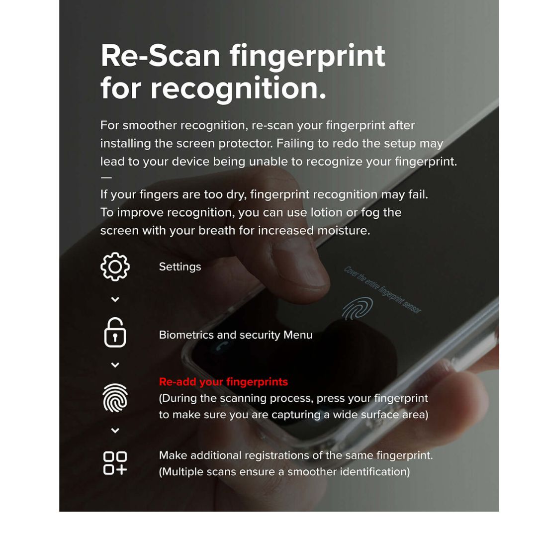 Fingerprint Scanning Feature After Screen Protector Installation