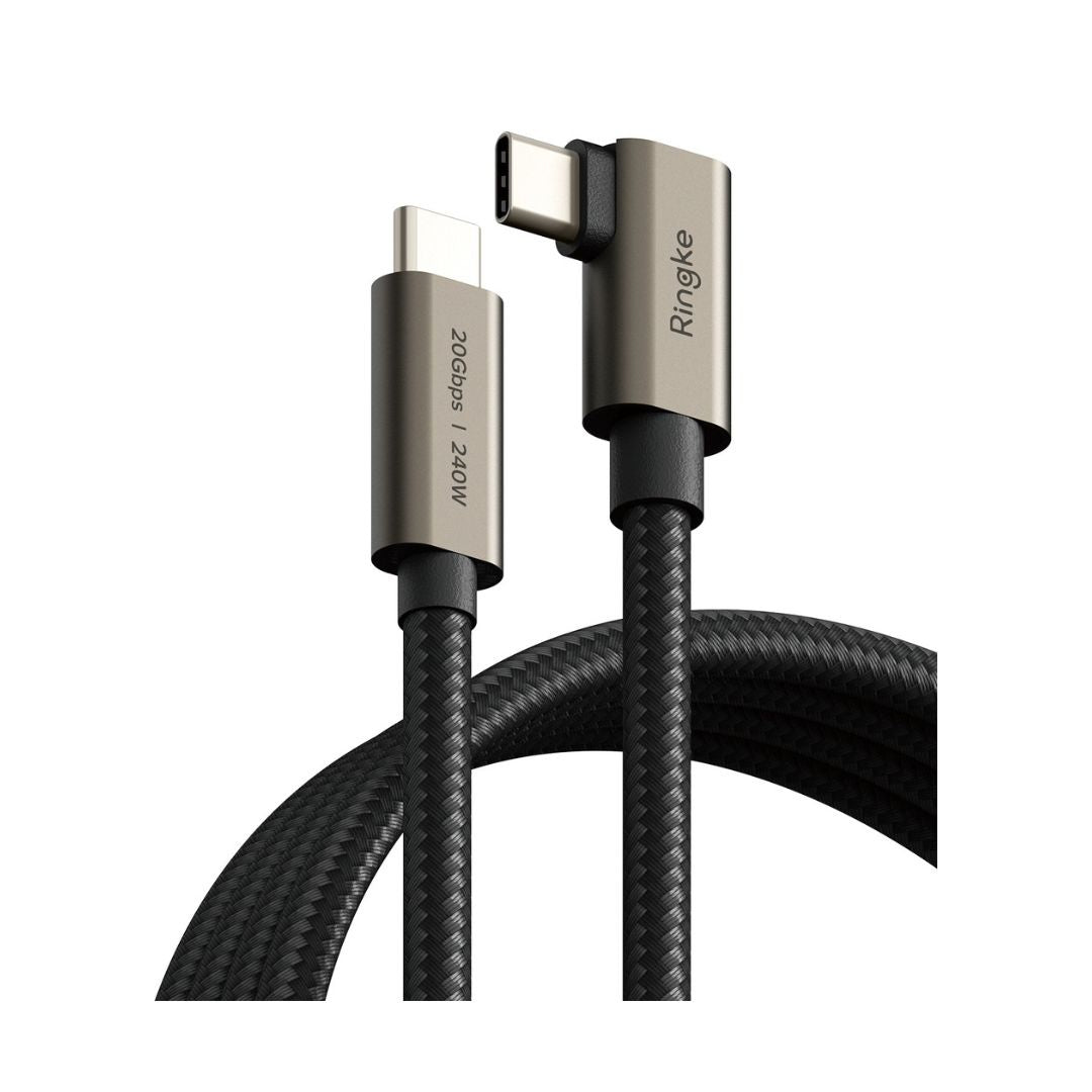 Ringke USB-C 90 Degree Cable – 1M, Braided Nylon, USB 3.2 Gen 2x2