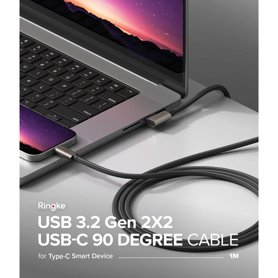 USB 3.2 Gen 2x2 USB-C 90 Degree Cable 2M by Ringke