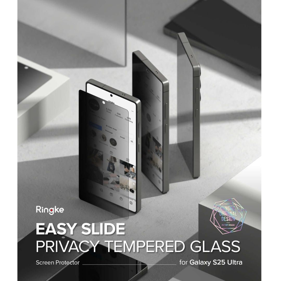 Galaxy S25 Ultra Screen Protector Easy Slide Privacy Tempered Glass 2 pack