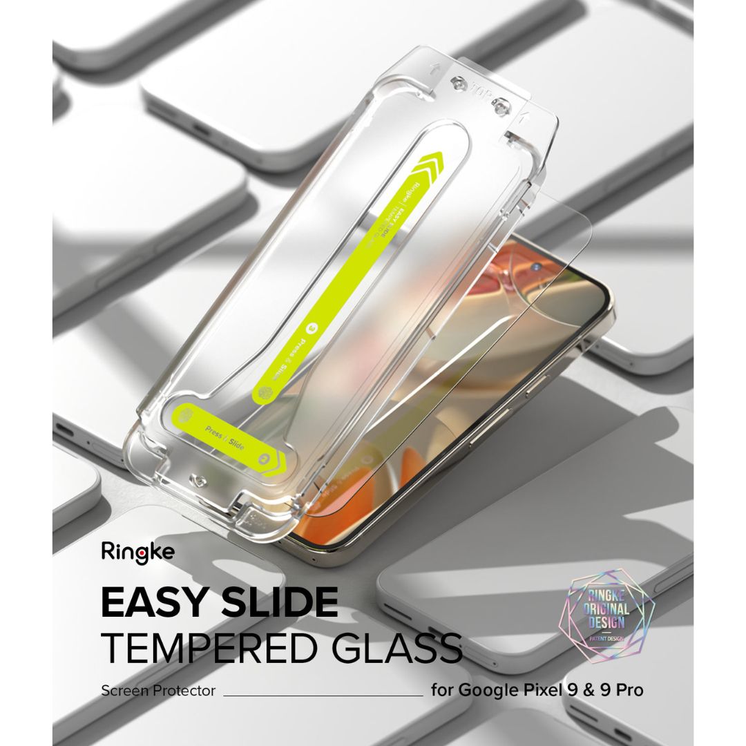 Pixel 9/9 Pro Screen Protector Easy Slide Tempered Glass 2 pack