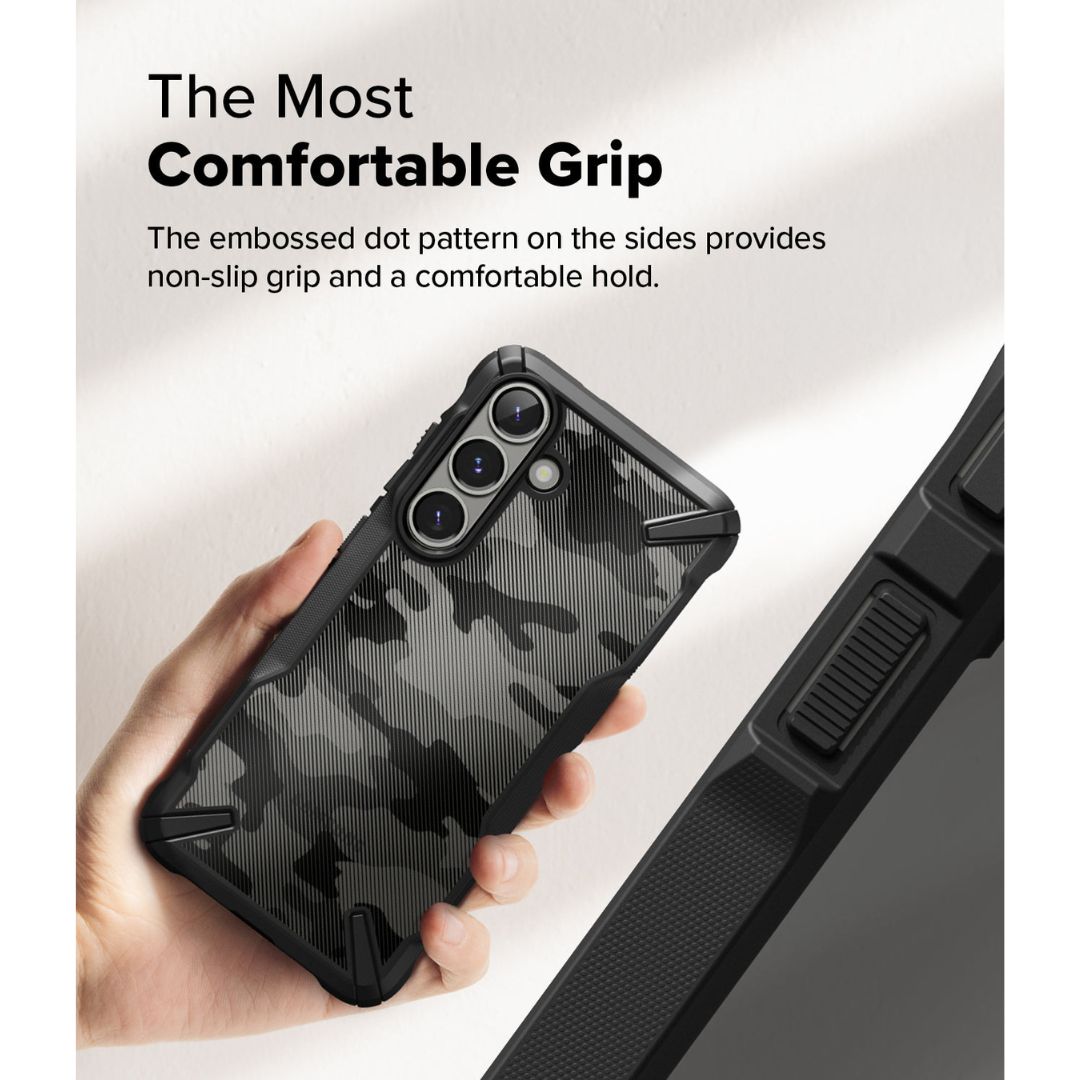 Galaxy S25 Fusion X Design Camo Black Case by Ringke