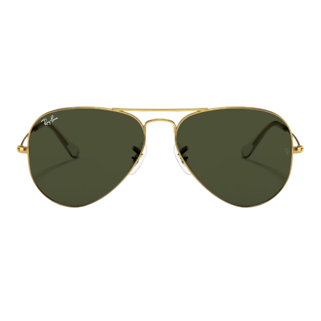 Ray-Ban RB3025 001 Original Aviator 62 mm Gold Sunglasses Close Up Front View