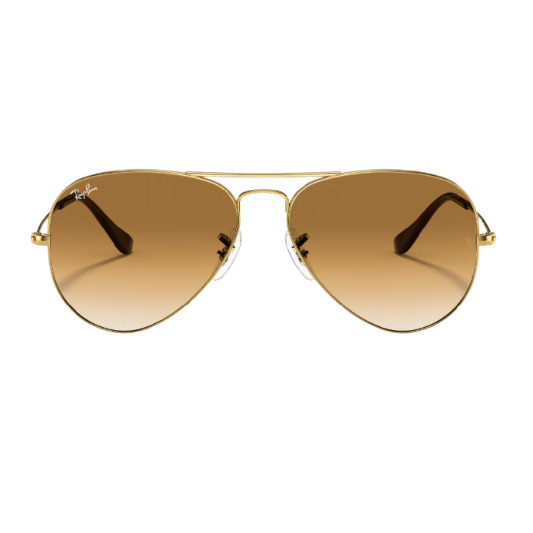 Ray-Ban RB3025 001/51 58-14 Aviator Gradient Sunglasses -Polished Gold Front View