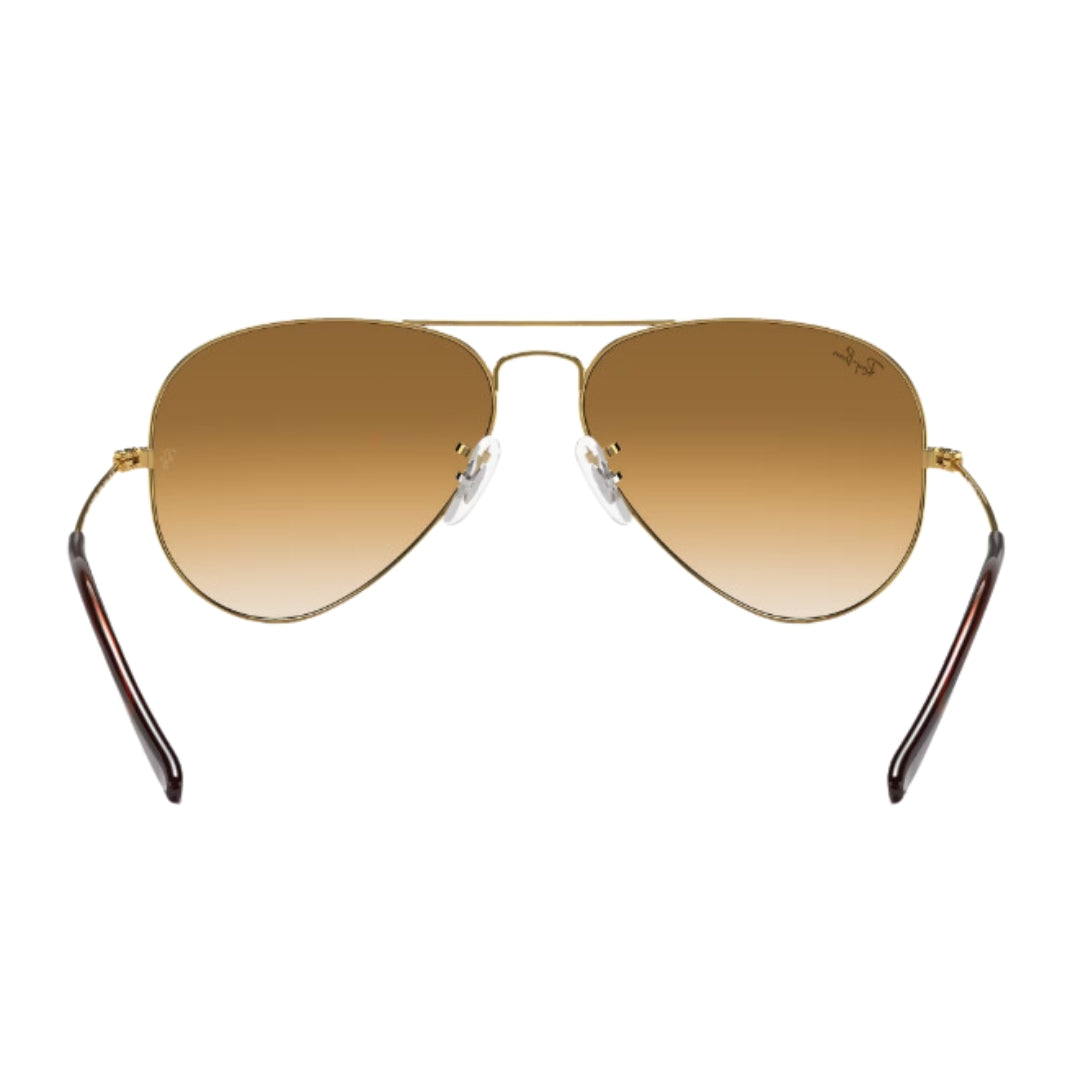 Ray-Ban RB3025 001/51 58-14 Aviator Gradient Sunglasses -Polished Gold Back Side View