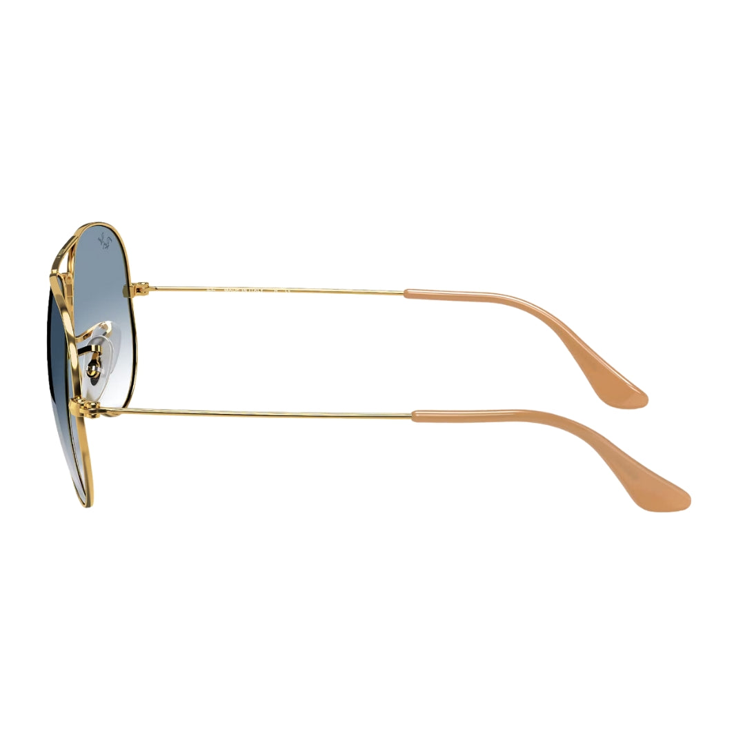 Ray-Ban RB3025 001/3F 58-14 Aviator Gradient sunglasses - Polished Gold - Metal - Light Blue Lenses