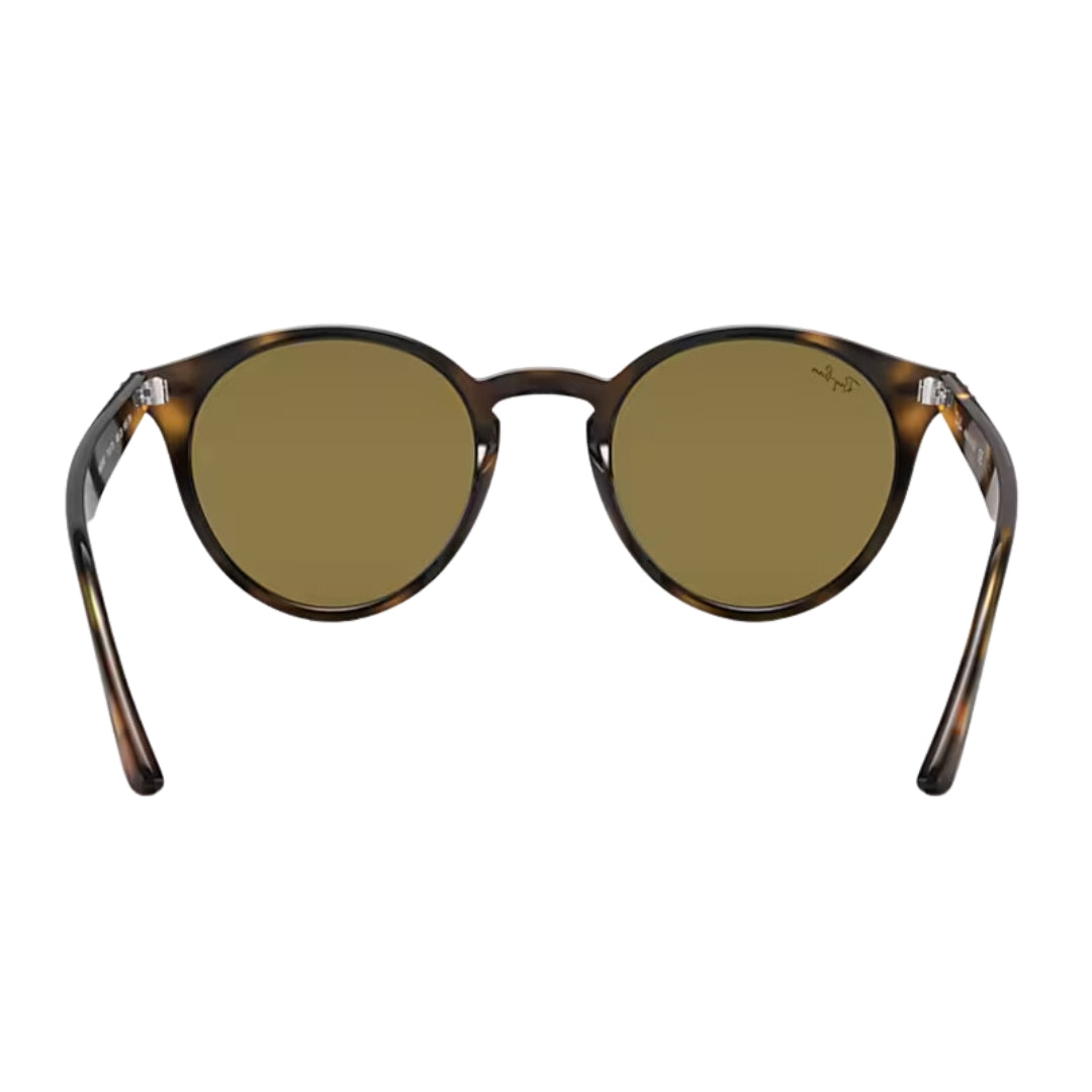 Ray-Ban RB2180 710/73 51- 21 Classic Round Sunglasses  - Polished Tortoise Propionate Brown Lenses Back Side View