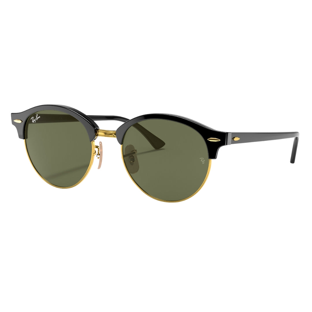 Ray-Ban Clubround Classic RB4246 901 Black - Acetate - Green Lenses