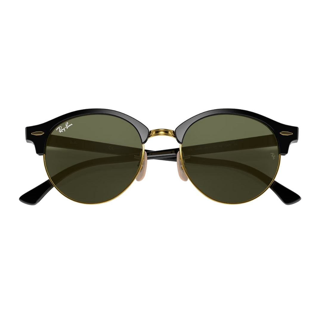 Ray-Ban Clubround Classic RB4246 901 Black - Acetate - Green Lenses