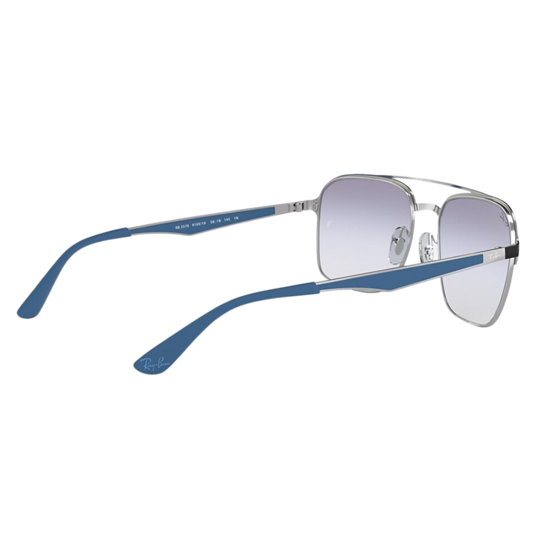 Ray-Ban RB3570 910919 Black - Light Blue Lenses (Metal)