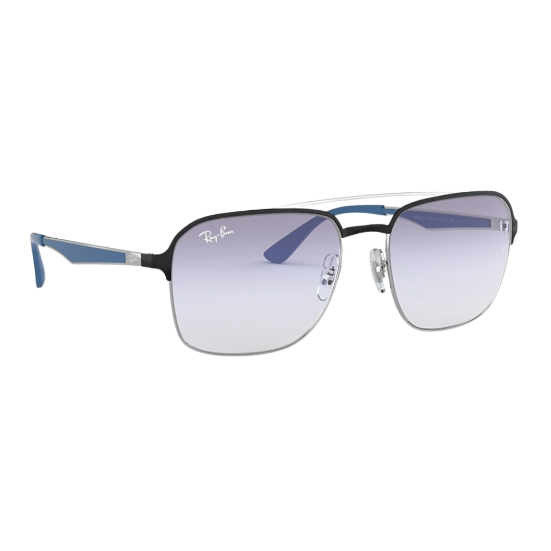 Ray-Ban RB3570 910919 Black - Light Blue Lenses (Metal)