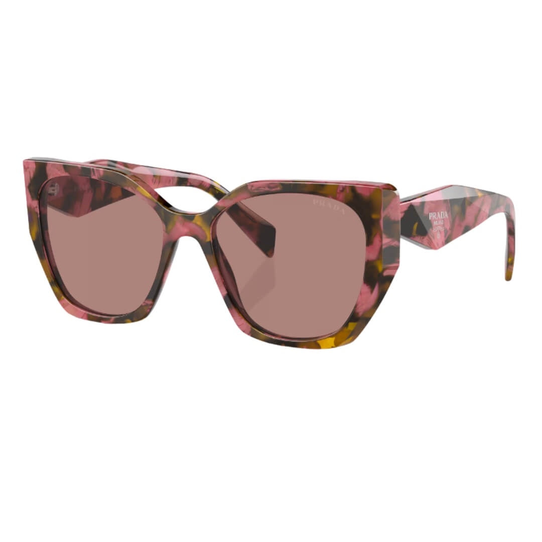 Prada PR 19ZS 18N10D - Side Angle Tortoise Cognac Begonia Frame and Light Brown Lenses