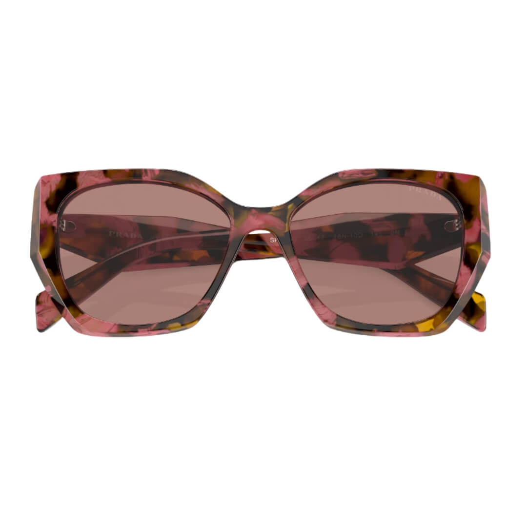 Close-Up of Prada PR 19ZS 18N10D - Tortoise Cognac Begonia Frame Detail