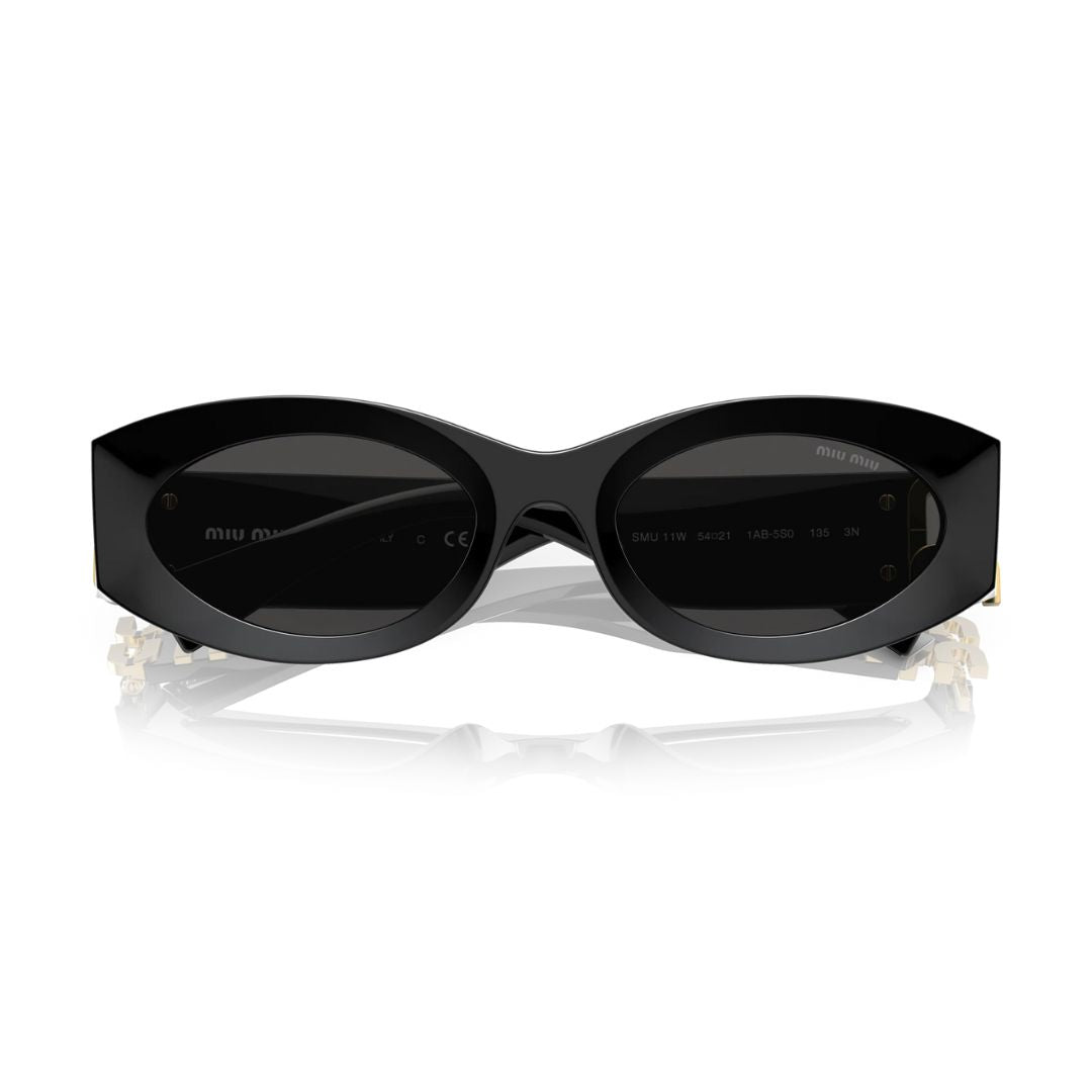  Folded View: Miu Miu MU 11WS 1AB5S0 – Compact Foldable Design, Signature Branding, Luxury Women’s Eyewear