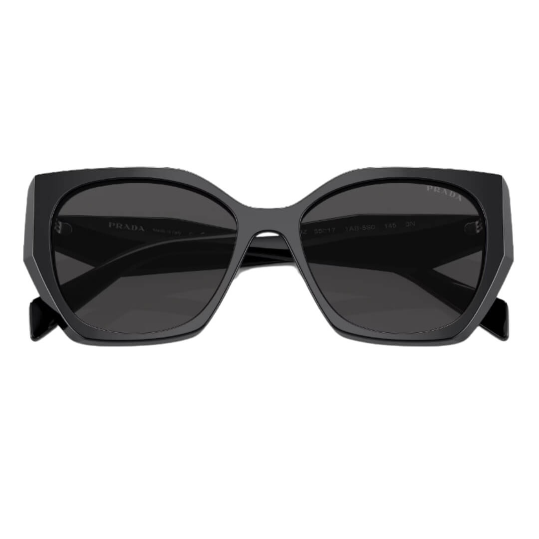 Prada PR 19ZS 1AB5S0 - Black Frame, Dark Grey Lenses - Front View