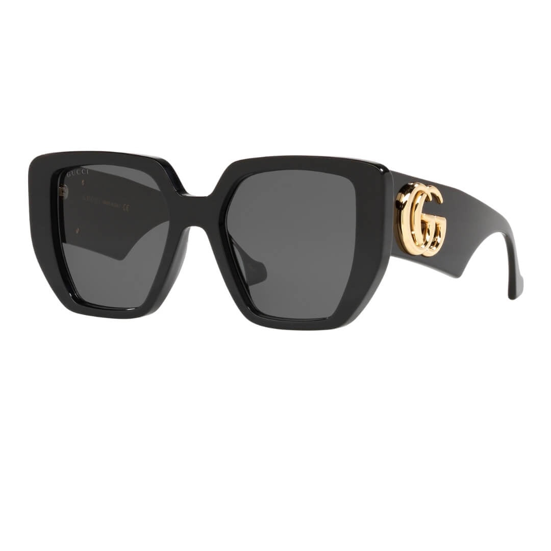 Gucci GG0956S 003 Women’s Sunglasses black geometric frame grey lenses luxury eyewear NZ