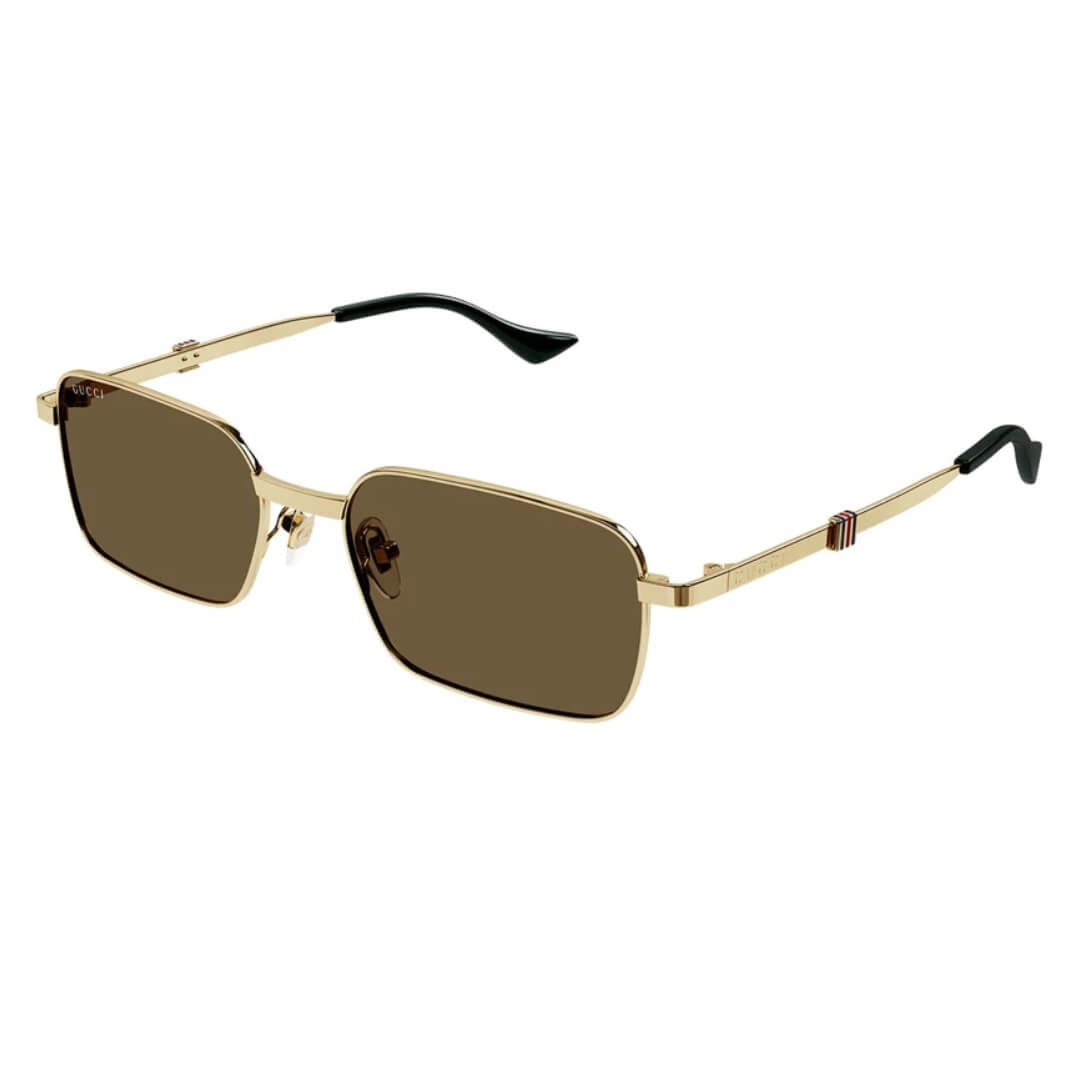 Gucci GG1495S 002 Men’s Sunglasses gold frame brown lenses luxury eyewear NZ