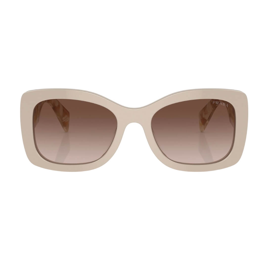 Prada PR A08S 11O6S1 - Desert Frame and Brown Gradient Lenses Front View
