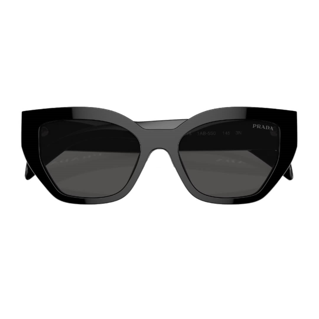 Close Up of Prada PR A09S 1AB5S0 Sunglasses - Black Frame Detail
