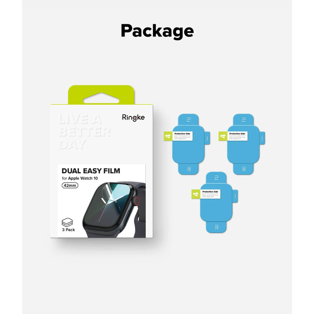 Original package with Ringke Dual easy film for apple watch 10 42mm