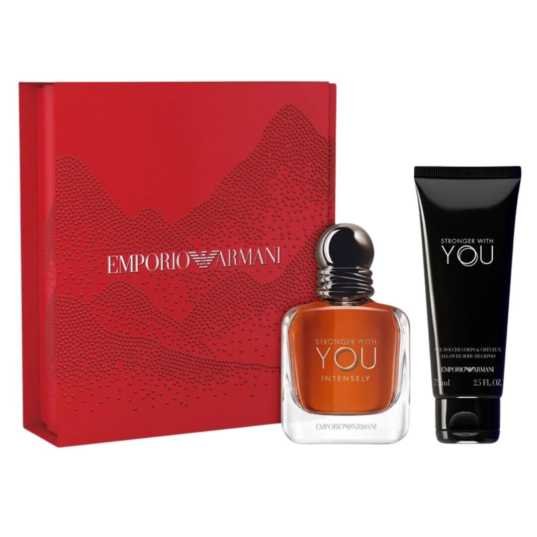 Emporio Armani Stronger With You Intensely 50ml 2-Piece Gift Set – Eau de Parfum and body shampoo – available at Gadgets Online NZ LTD.