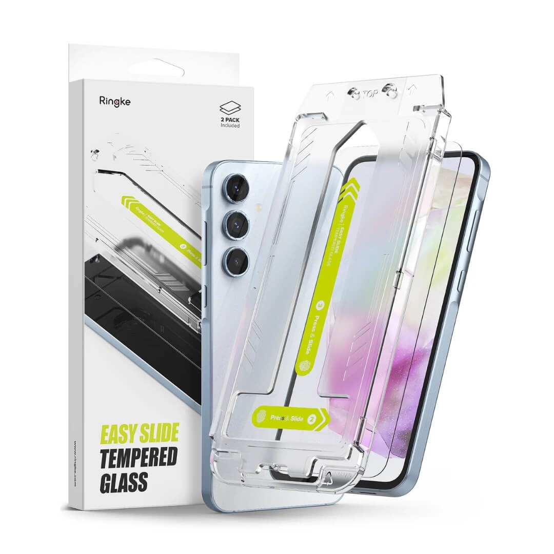 Samsung Galaxy A35 Screen Protector Easy Slide Tempered Glass