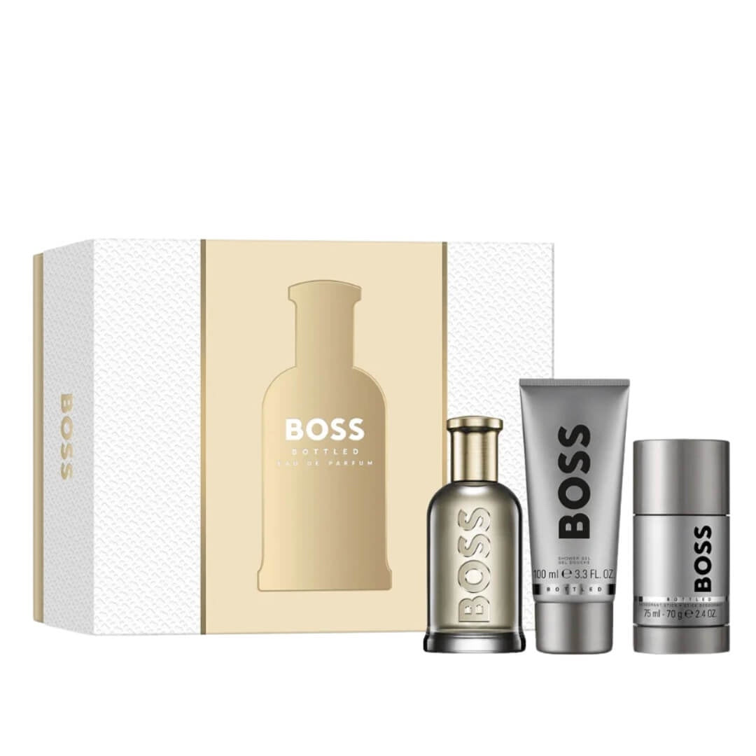 Hugo Boss Bottled EDP 100ml 3-Piece Gift Set for Men – Eau de Parfum, shower gel, and deodorant stick available at Gadgets Online NZ LTD.