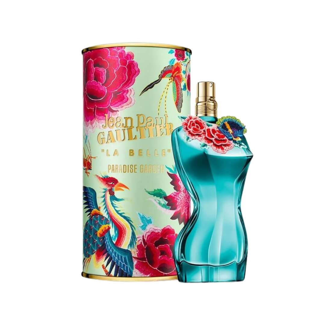 Jean Paul Gaultier La Belle Paradise Garden EDP 50ml – Floral women’s fragrance with blue lotus, iris, and vanilla. Available at Gadgets Online NZ.