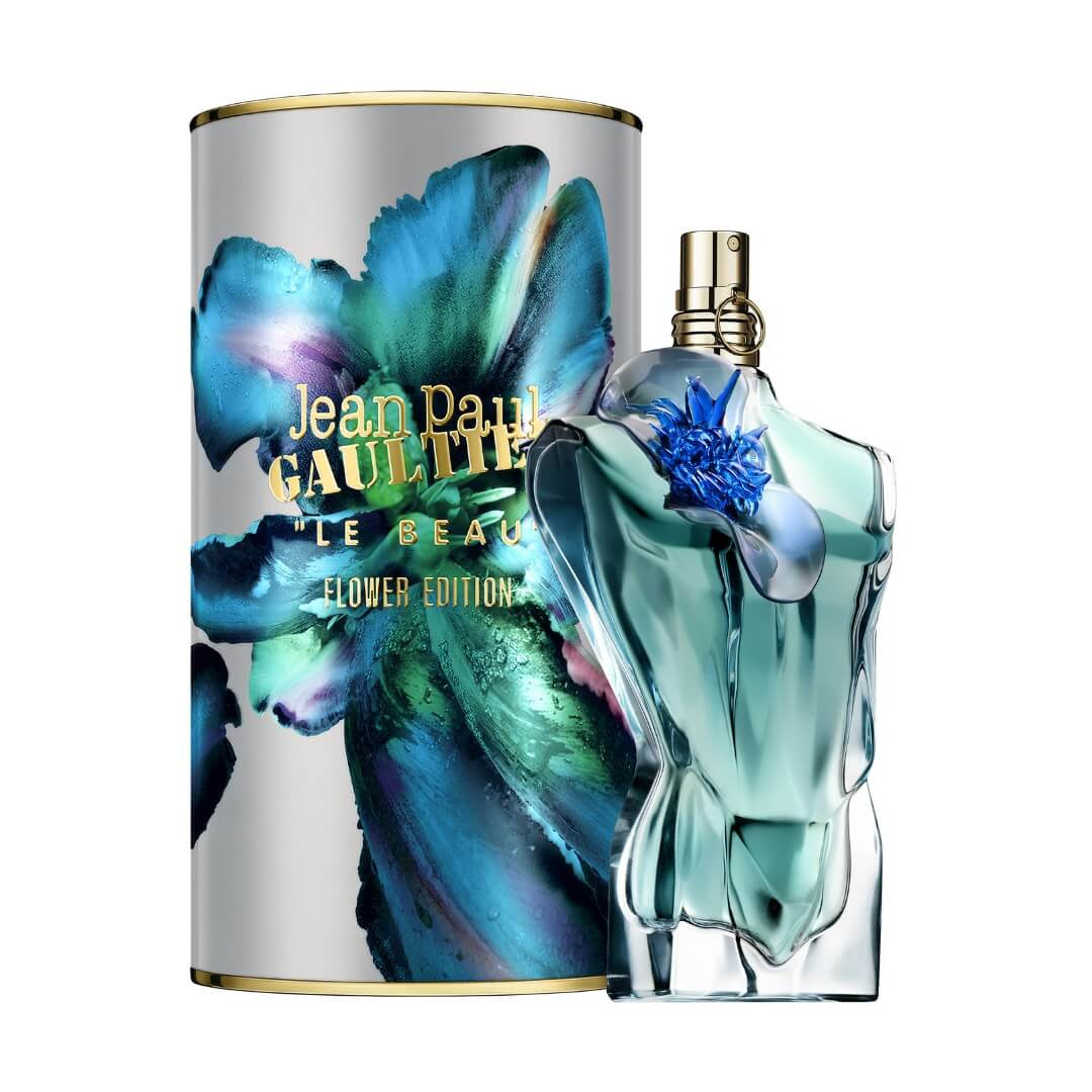 Jean Paul Gaultier Le Beau Flower Edition EDP 125ml – Fresh, floral, and woody men’s fragrance with kumquat, violet leaf, and cashmeran. Available at Gadgets Online NZ.