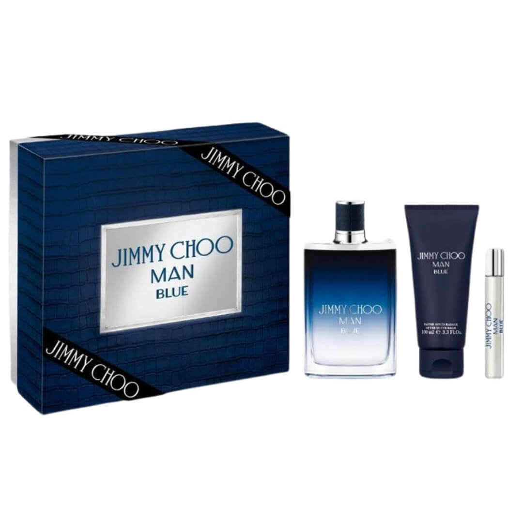 Jimmy Choo Man Blue EDT 100ml 3 Piece Gift Set For Men