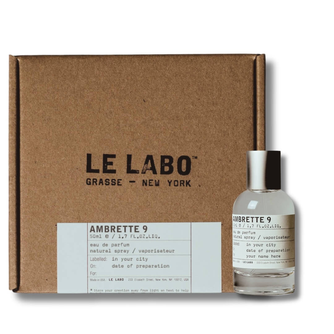 Le Labo Ambrette 9 EDP 50ml – rare unisex fragrance with natural ambrette seed, citrus, and fruit accents.