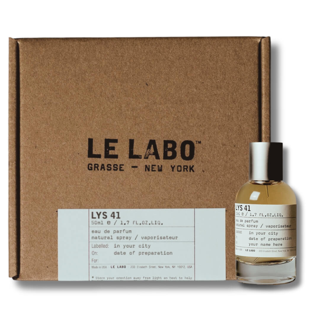 Le Labo Lys 41 EDP 50ml – floral fragrance with jasmine, tuberose, lily, vanilla, and musk.