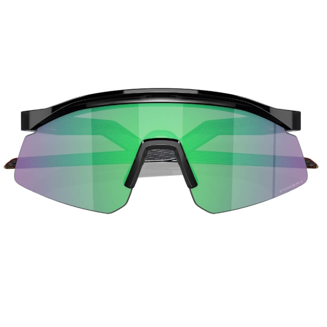 Folded View Oakley Hydra shield sunglasses with Prizm Jade lenses, ideal for outdoor activities and sports, available at Gadgets Online NZ.