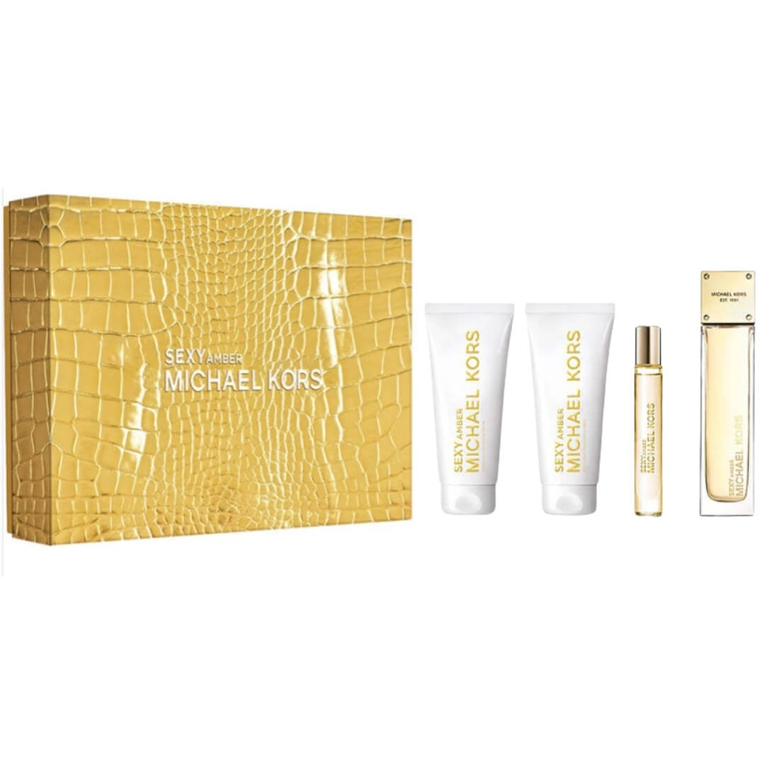 Michael Kors Sexy Amber EDP 100ml 4PC Set + Lotion + Gel