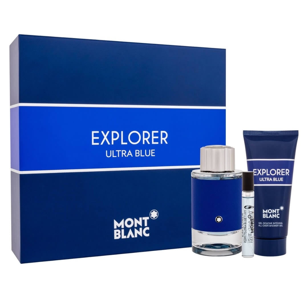 Mont Blanc Explorer Ultra Blue EDP 100ML 3 Piece Gift Set for Men