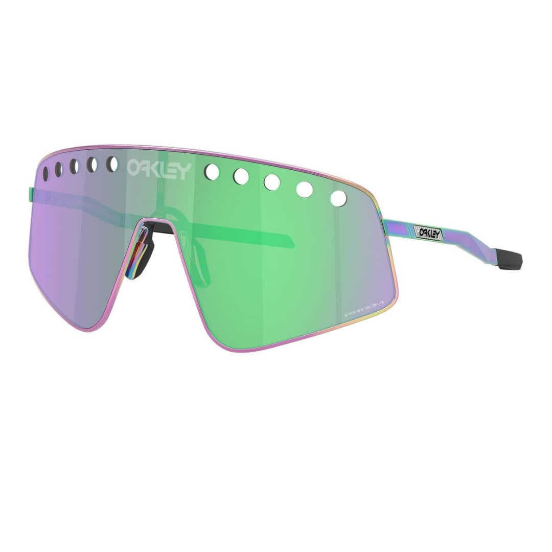 Oakley Sutro Ti Sweep Sunglasses - Lens Detail Highlighting Prizm Road Jade Technology