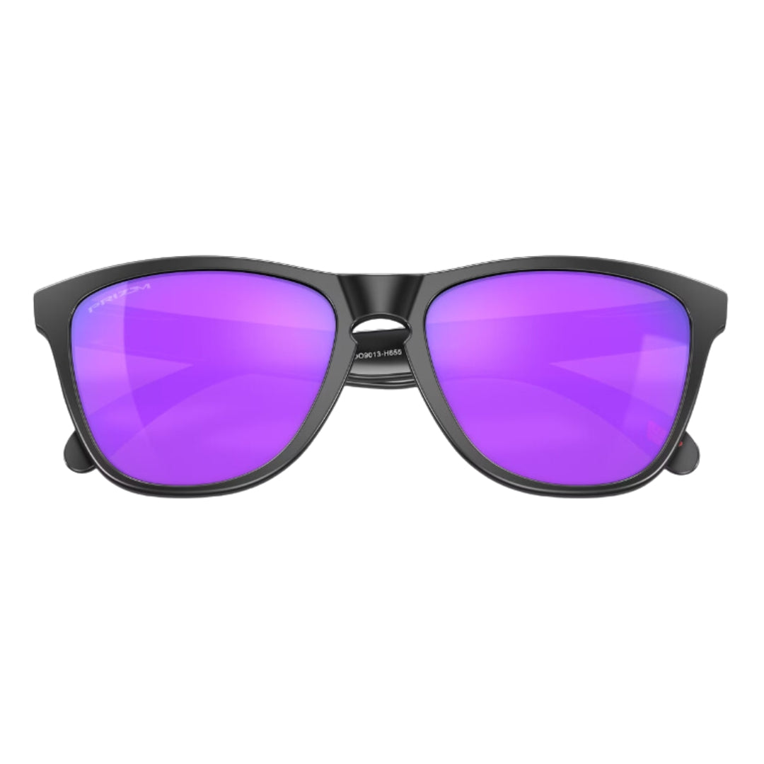 Oakley OO9013 Frogskins 9013H6 Matte Black Prizm Violet Folding View