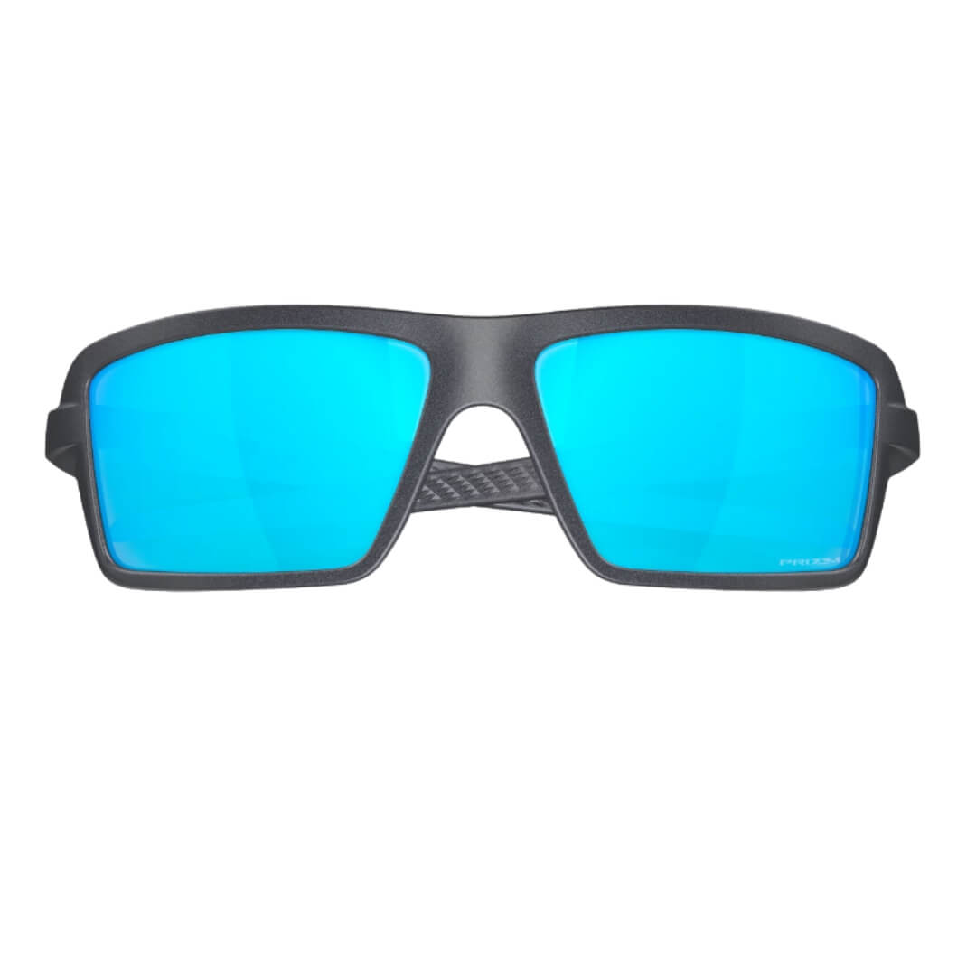 Oakley Cables OO9129 Blue Steel frame side view with Prizm Sapphire lenses - Gadgets Online NZ