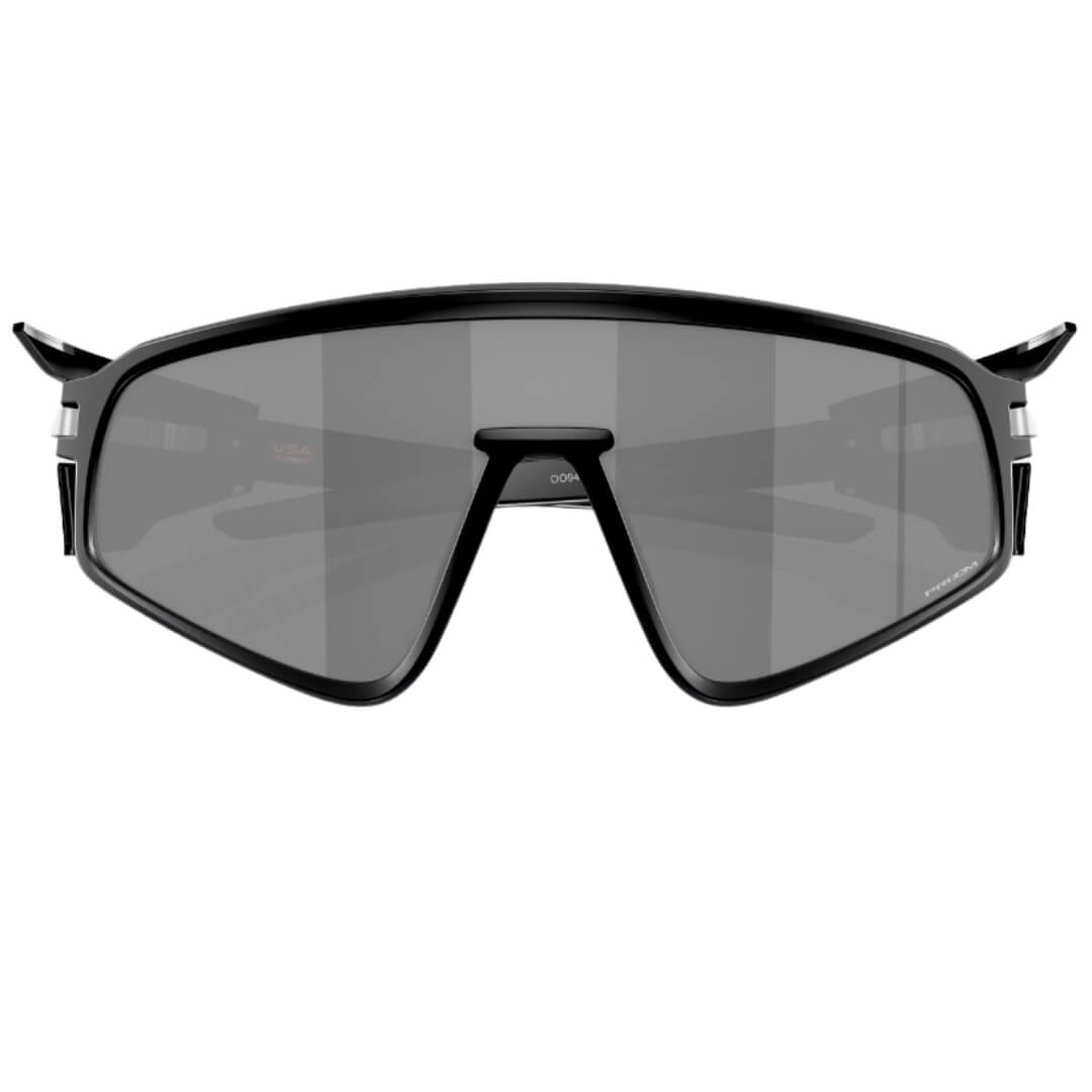 Oakley Latch Panel Matte Black Shield Frame with Prizm Black Lenses - Front View