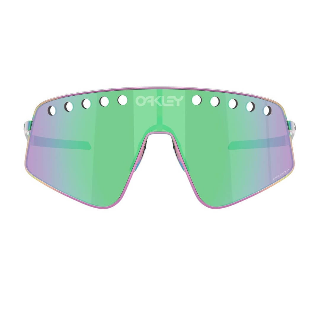 Oakley Sutro Ti Sweep OO6025-0538 Polished Oil Slick Prizm Road Jade Sunglasses - Front View