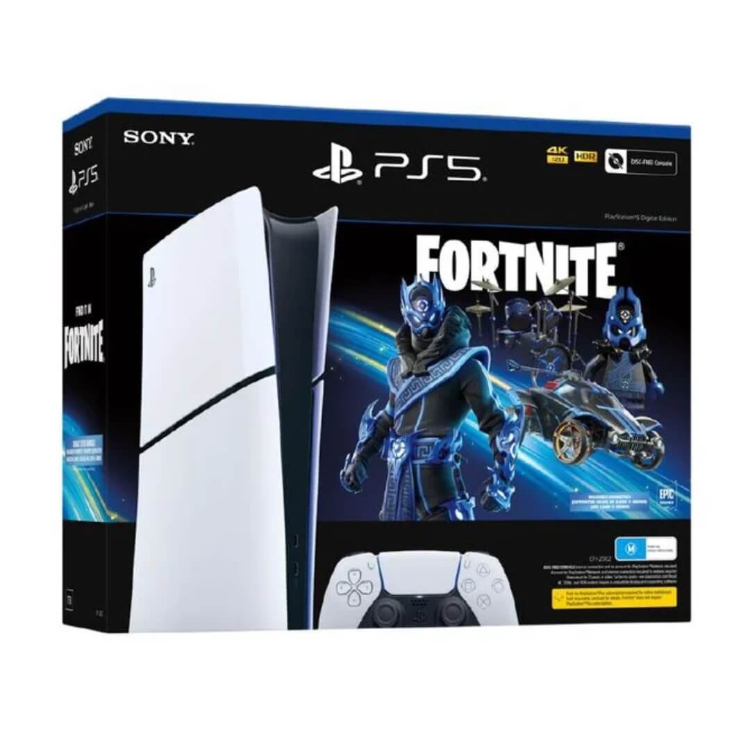 PS5 PlayStation 5 Slim Digital Edition 1TB Console Fortnite Cobalt Star Bundle