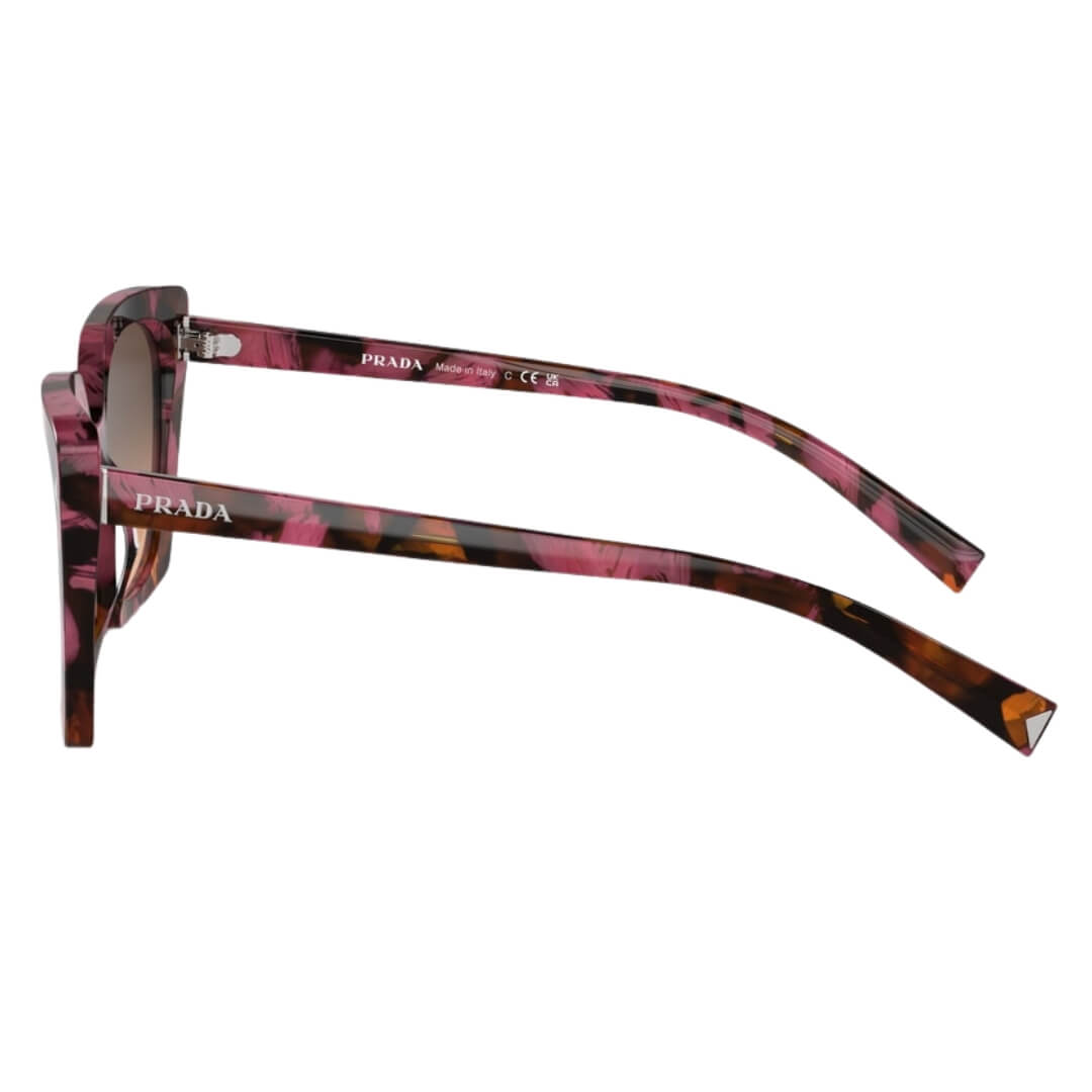 Prada PR 23ZS 18N50C - Left Side Angle View of Begonia Cognac Tortoise Frame 
