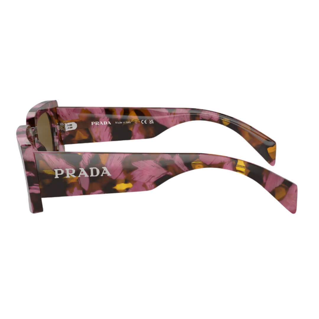 Prada PR A07S 18N01T - Left Side Angle View of Mahogany Frame 
