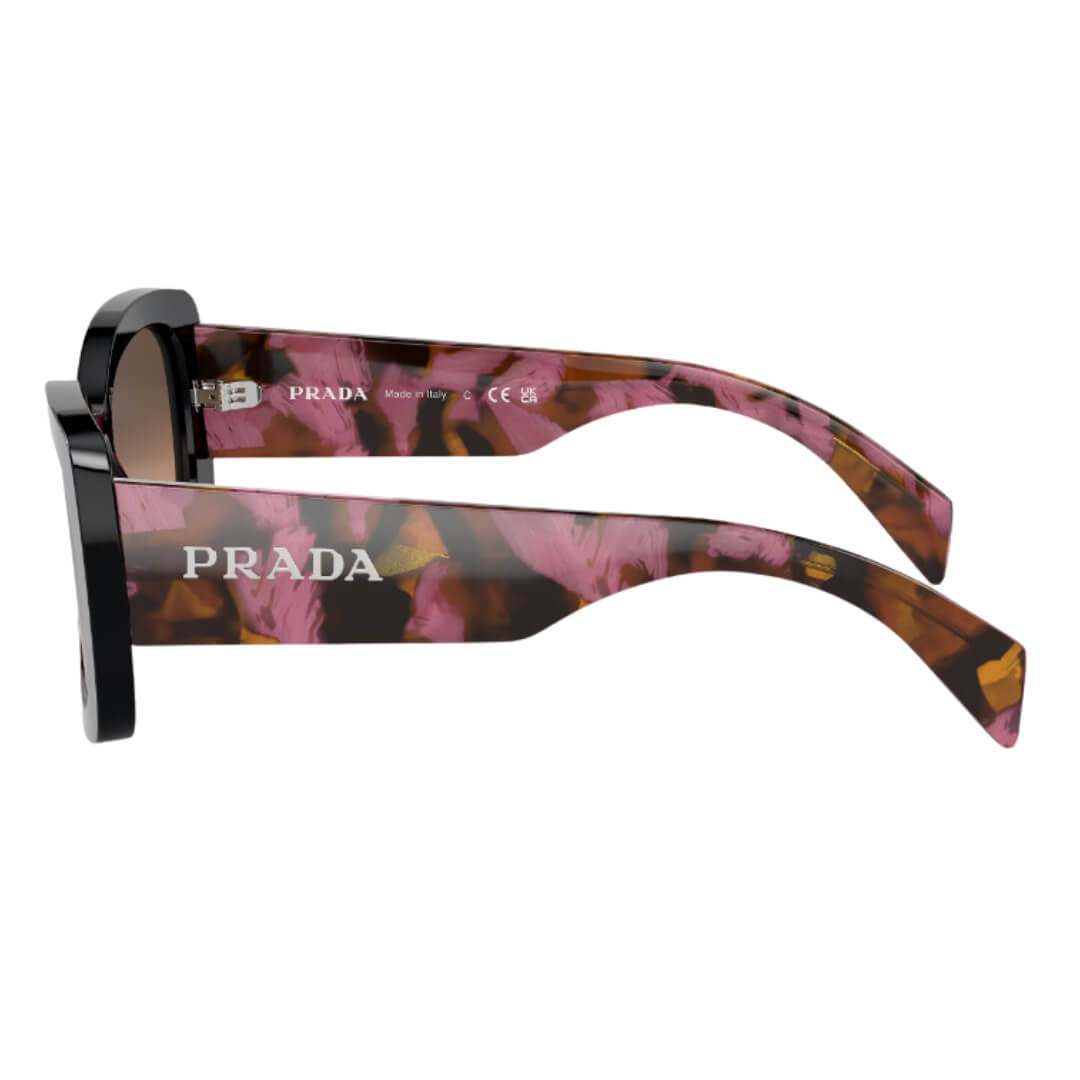 Prada PR A08S 12O50C - Left Side Angle View of Mahogany Frame
