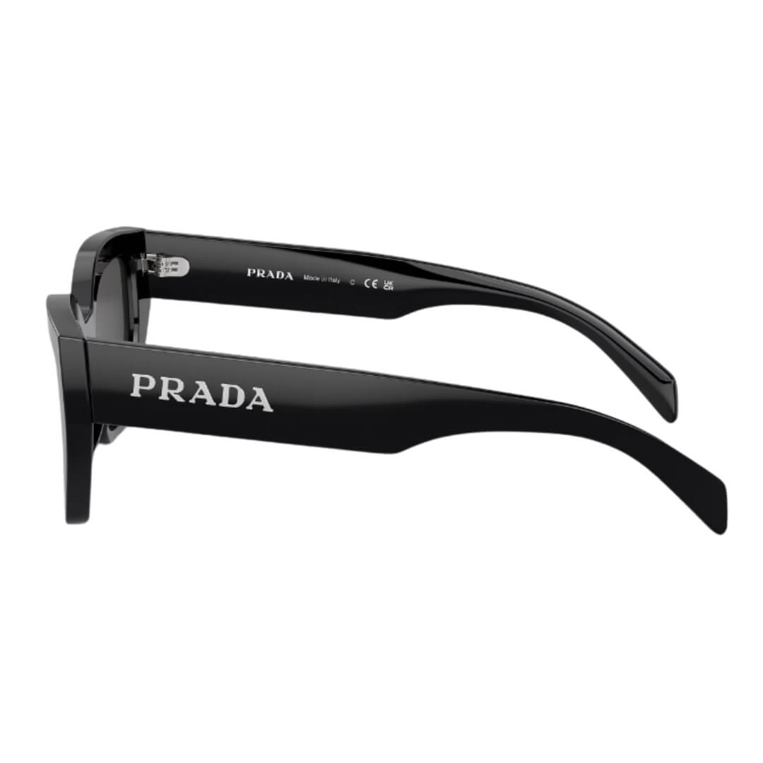 Prada PR A09S 1AB5S0 - Left Side Angle View of Black Frame
