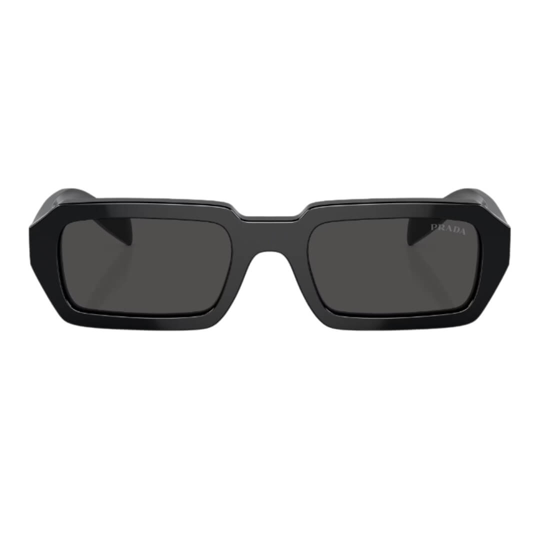 Prada PR A12S 16K08Z - Black Frame and Dark Grey Lenses Front View
